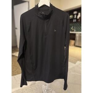 Paradox Men's 1/4 Zip Merino Blend Performance Base Layer Top, Black Sz Large L